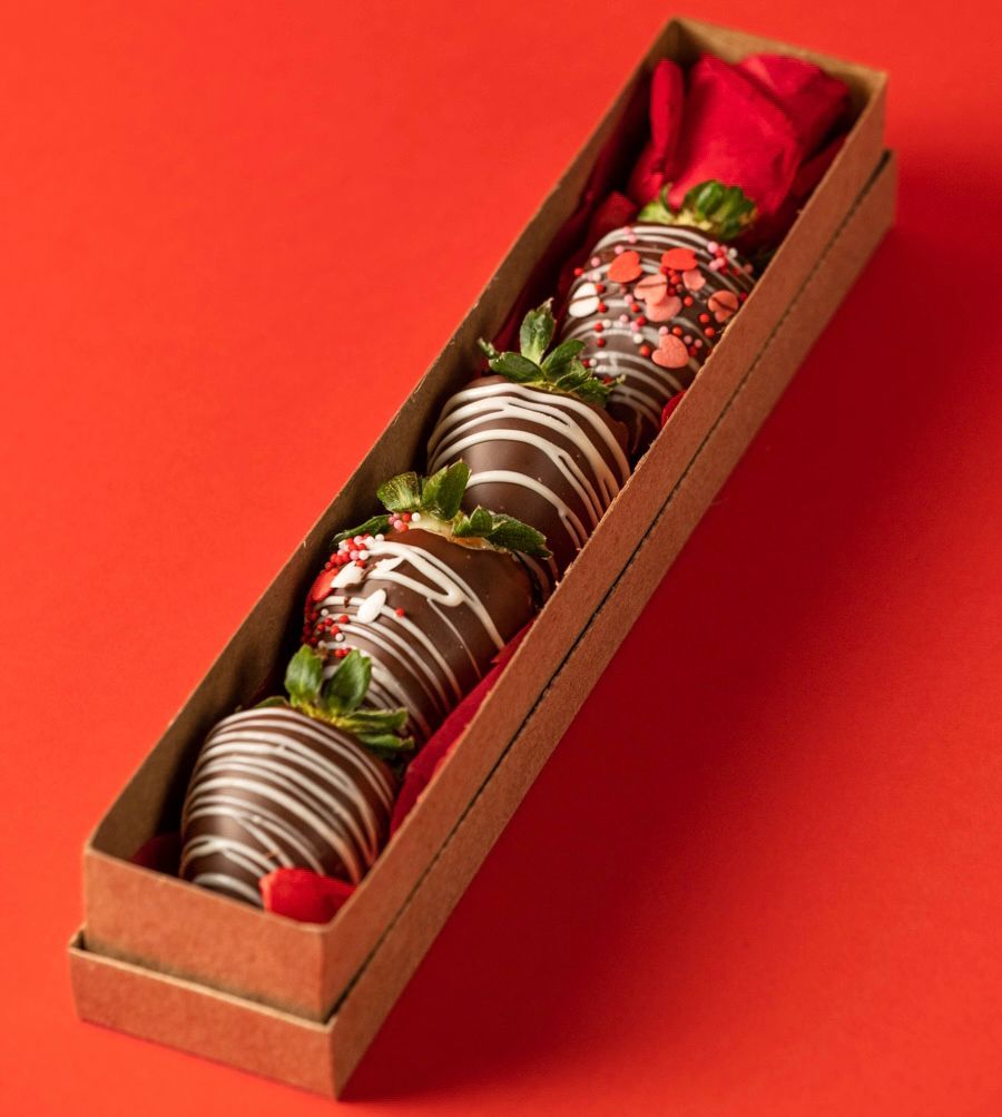 Gift Box Bombons de Morango &amp; Rosa