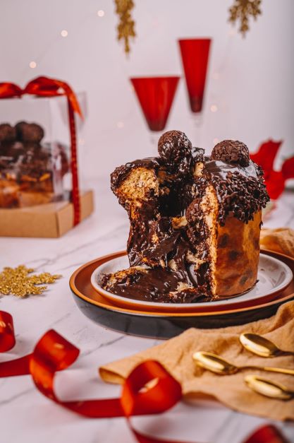 Chocottone Recheado de Brigadeiro ao leite Belga