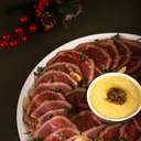 Rosbife de lagarto com molho de mostarda Dijon