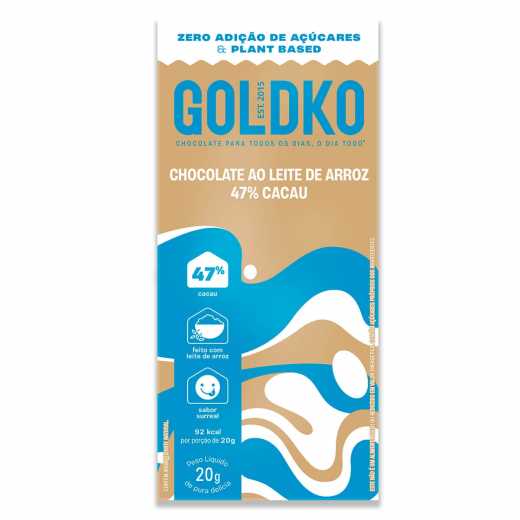 Chocolate ao Leite de Arroz 47% Cacau Goldko 60gr