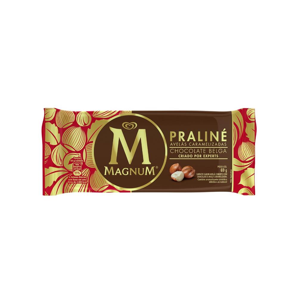 Picolé Magnum Praliné Avelã C/Chocolate Kibon