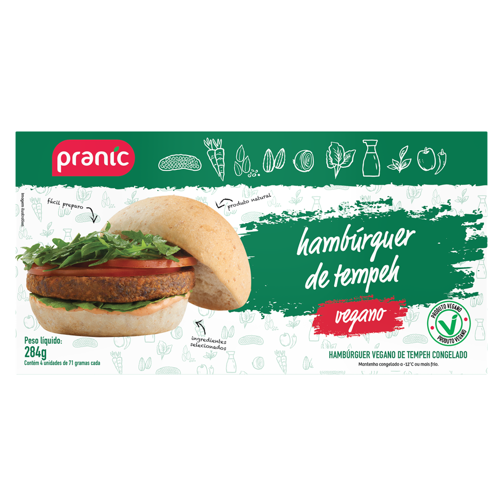 Hamburguer Vegano de Tempeh Pranic 284gr