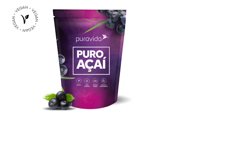 Puro Açai Liofilizado,Vegano,100% puro e Natural Pura Vida 200gr