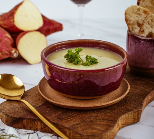 Caldo de Batata Doce com Gengibre