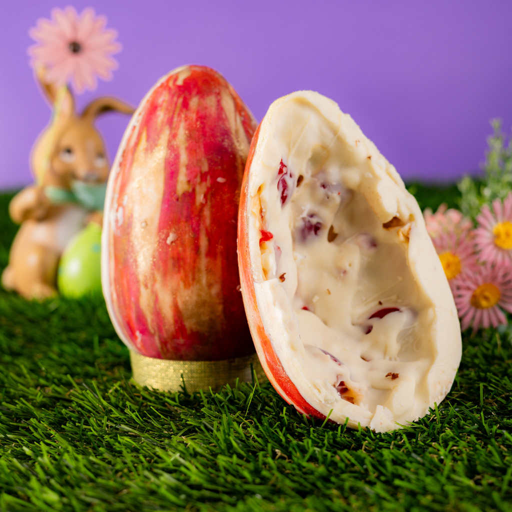 Ovo marmorizado com cereja